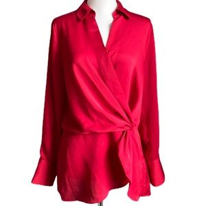 Vince Camuto V Neck Blouse Red Size S